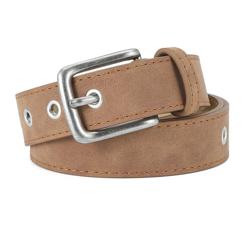 Tangueyun Frosted Waistband wear-resisting Women Waist Retro PU Belt  Women kameel