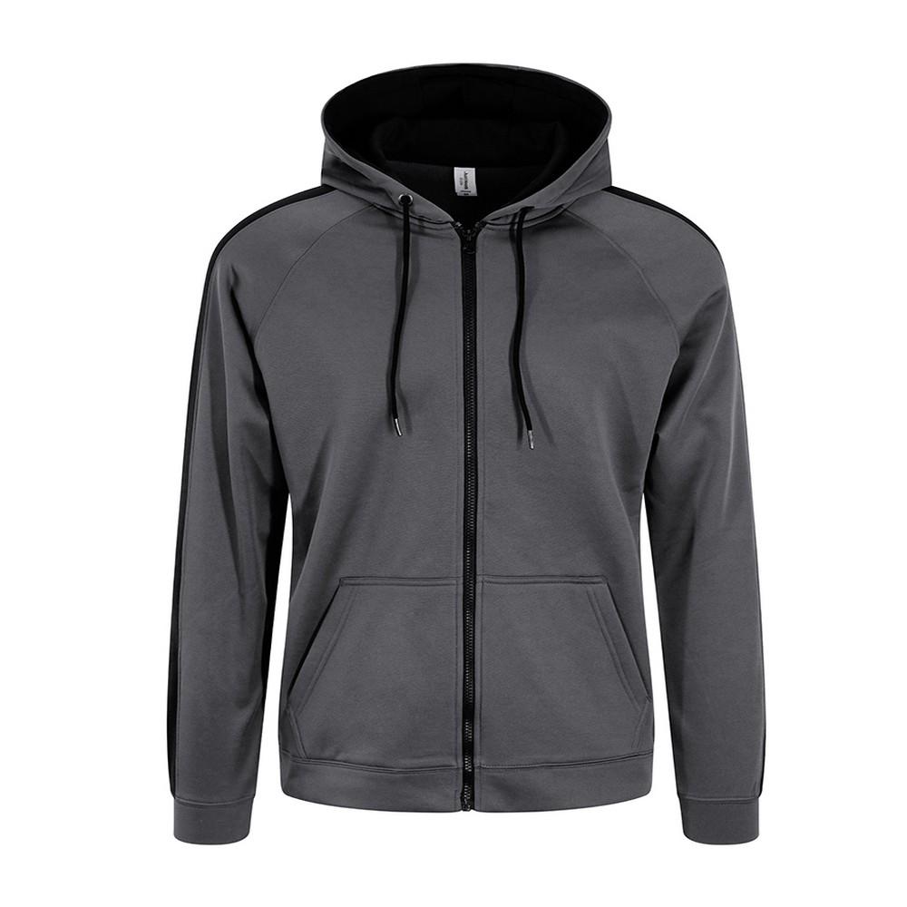 Awdis Just Hoods Mens Contrast Sports Polyester Full Zip Hoodie