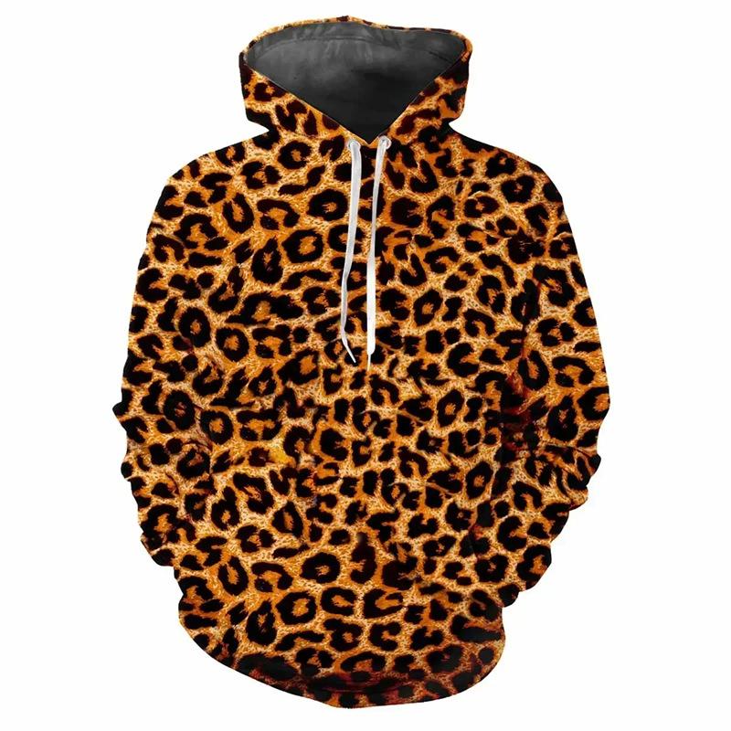 Little red horse Heren Herfst Luipaard Print Serie 3D Digitaal Print Pullover Hoodie Mode Trend Sweatshirt Man 6XL