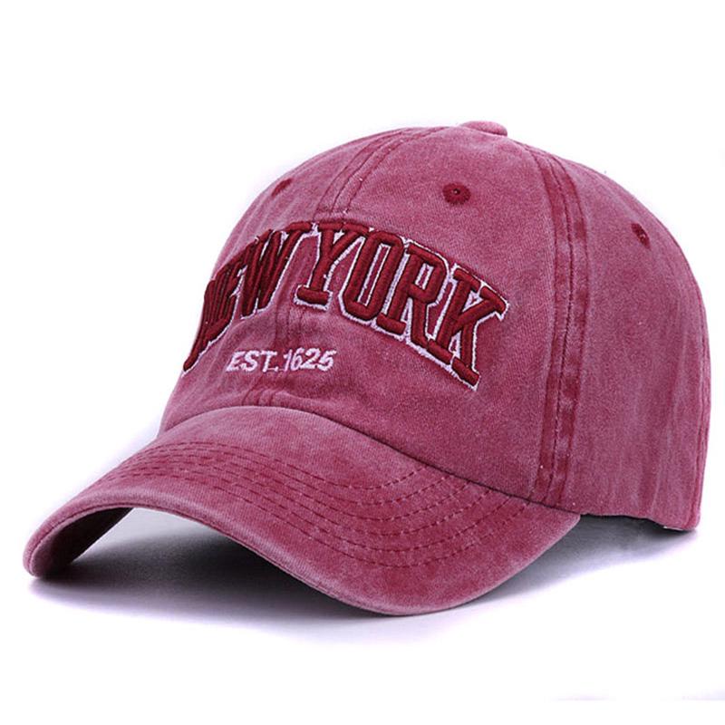 Cap Factory Gewassen hoed heren katoenen snapback baseballpet damesmode sport hiphophoeden rozerode kleur