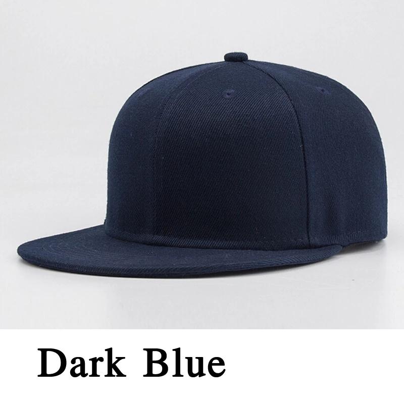 Headgear Verstelbare effen kleur baseballpet Sport Hip Hop Caps Lichtbord Paarhoeden Casual zonwering Trucker Hat Platte pet Basketbalhoed marineblauwe kleur