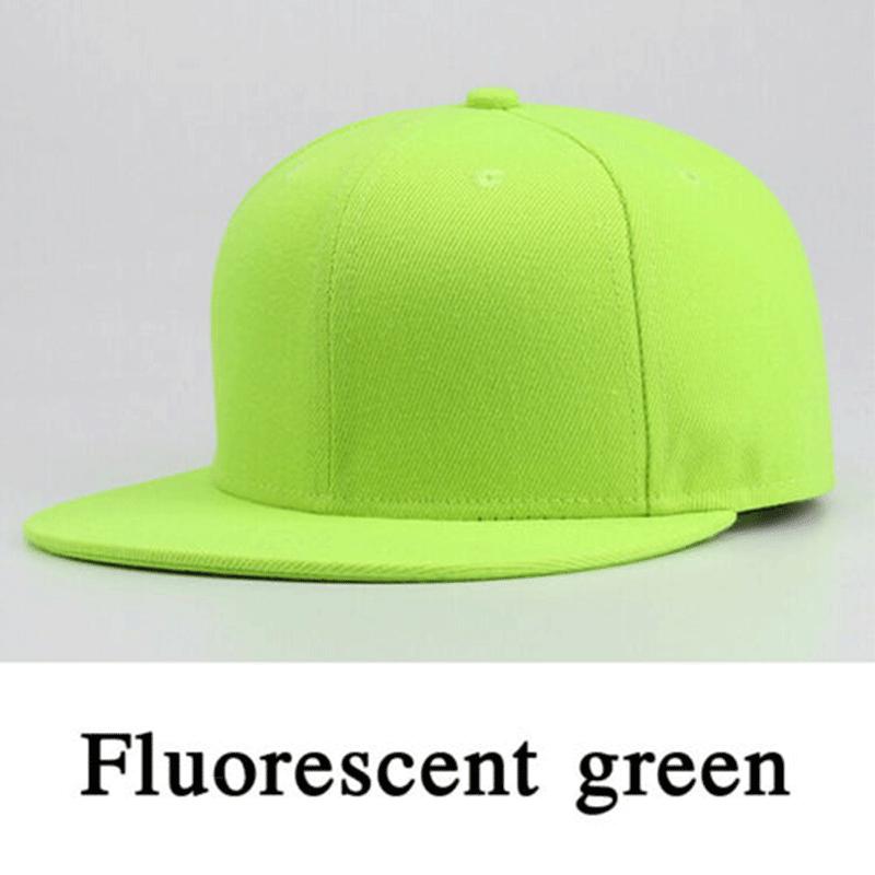 Headgear Verstelbare effen kleur baseballpet Sport Hip Hop Caps Lichtbord Paarhoeden Casual zonwering Trucker Hat Platte pet Basketbalhoed groen