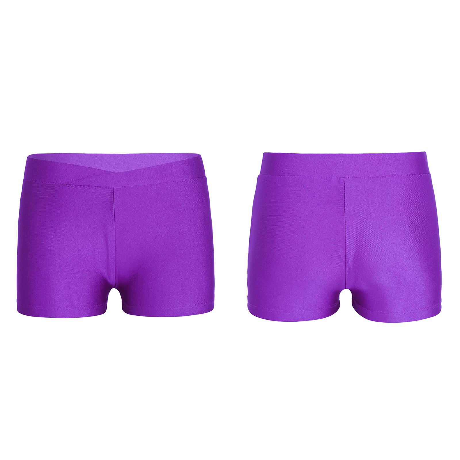 Yeahdor Kinderen meisjes elastische taille shorts kind dans sport gymnastiek workout bodems shorts 9-10 Years