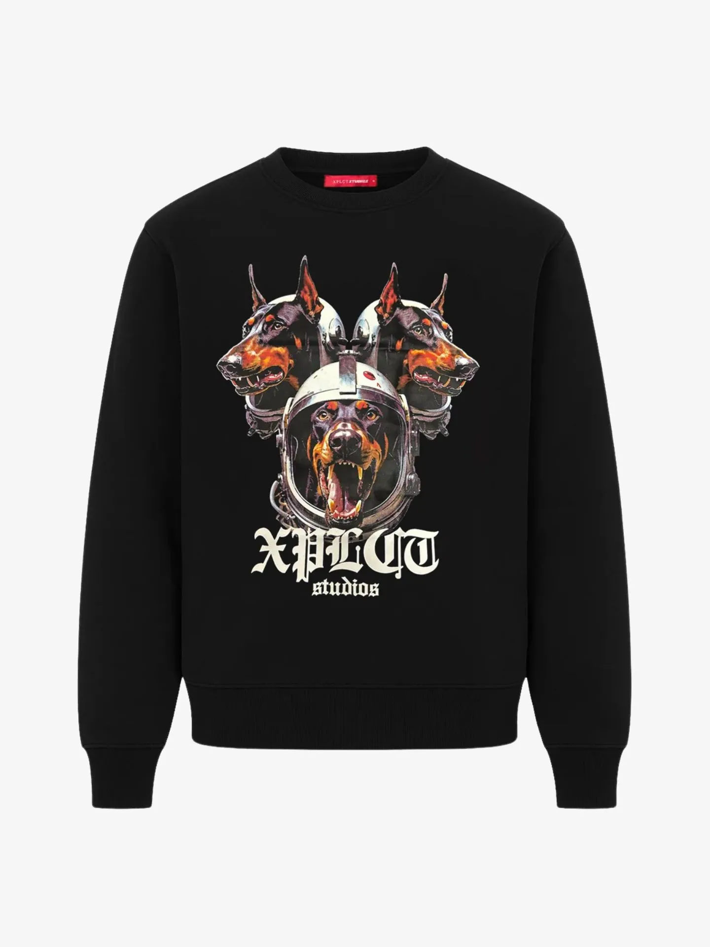 XPLCT Studios Heren sweater dobberman zwart