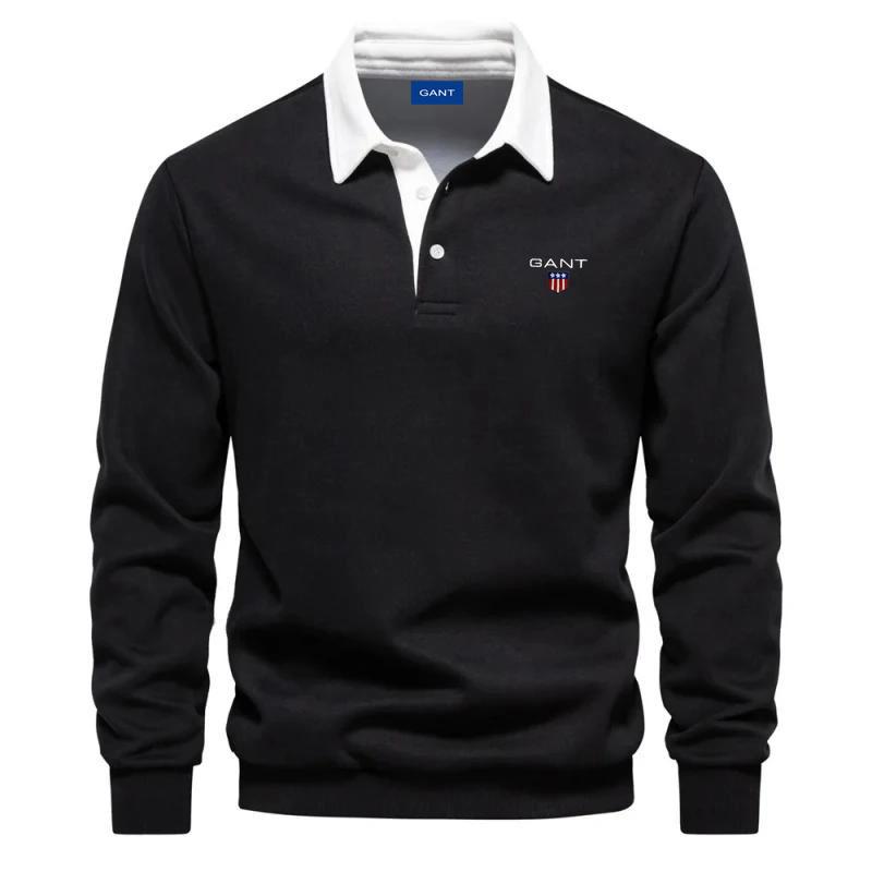Gant Men's Embroidered Pure Cotton Long Sleeved Polo Shirt for Autumn and Winter, New Fashionable and Casual Multifunctional Top L