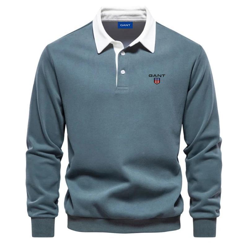 Gant Men's Embroidered Pure Cotton Long Sleeved Polo Shirt for Autumn and Winter, New Fashionable and Casual Multifunctional Top XXL