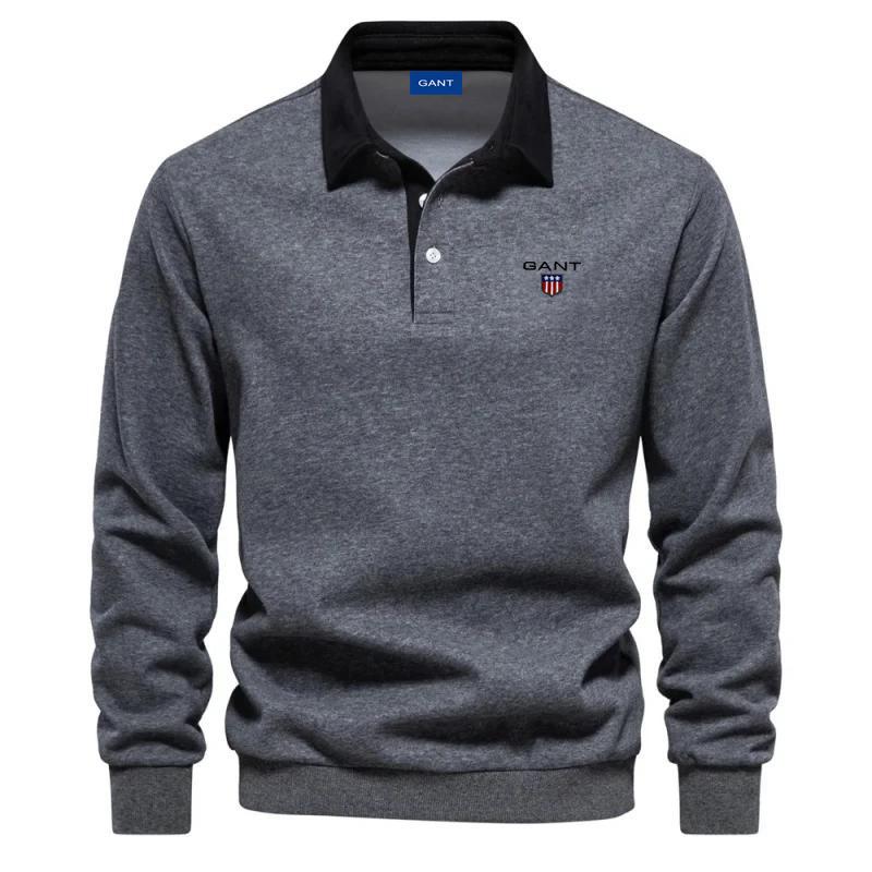 Gant Men's Embroidered Pure Cotton Long Sleeved Polo Shirt for Autumn and Winter, New Fashionable and Casual Multifunctional Top S