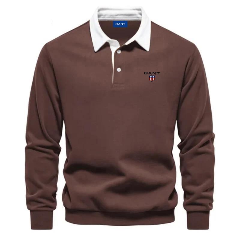 Gant Men's Embroidered Pure Cotton Long Sleeved Polo Shirt for Autumn and Winter, New Fashionable and Casual Multifunctional Top M