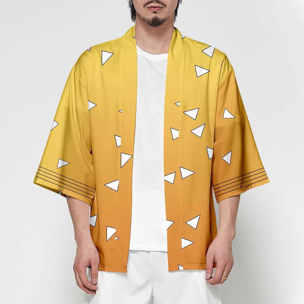 Haicospl Mannen Vrouwen Anime Kimono Kamado gewaad Japan Cosplay Kostuum Vest Demon Slayer Kimetsu Geen Yaiba Haori Yukata Unisex Cool Top jas M