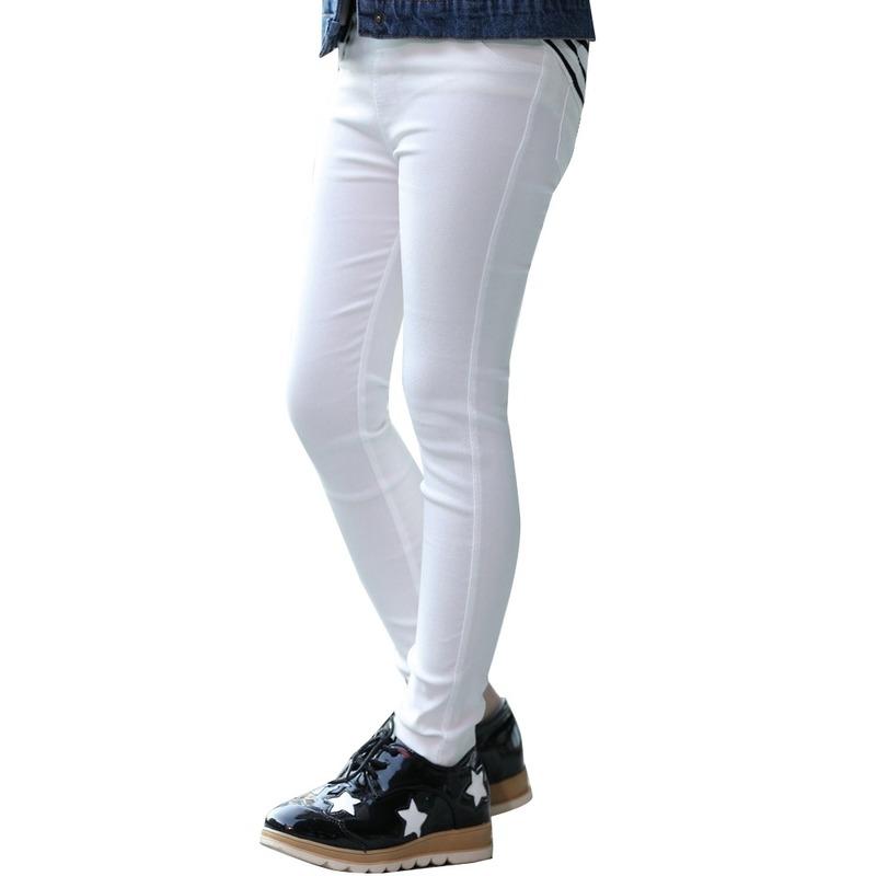 LuckyFebruary Kinderen Meisjes Candy Kleur Katoen Slim Fit Potlood Broek Casual Elastische Broek met Zak Effen Legging 110