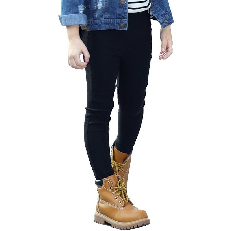 LuckyFebruary Kinderen Meisjes Candy Kleur Katoen Slim Fit Potlood Broek Casual Elastische Broek met Zak Effen Legging 110