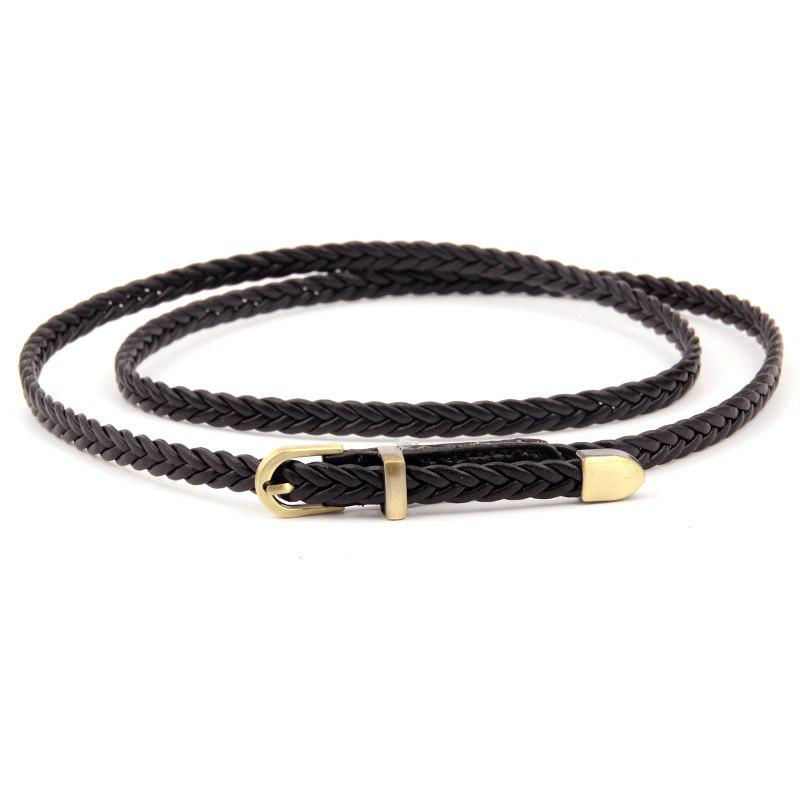 R&N Fashion Lentemode handgemaakte taille dunne riem Vintage damesriem met emmer zomerjurk decoratie zwart