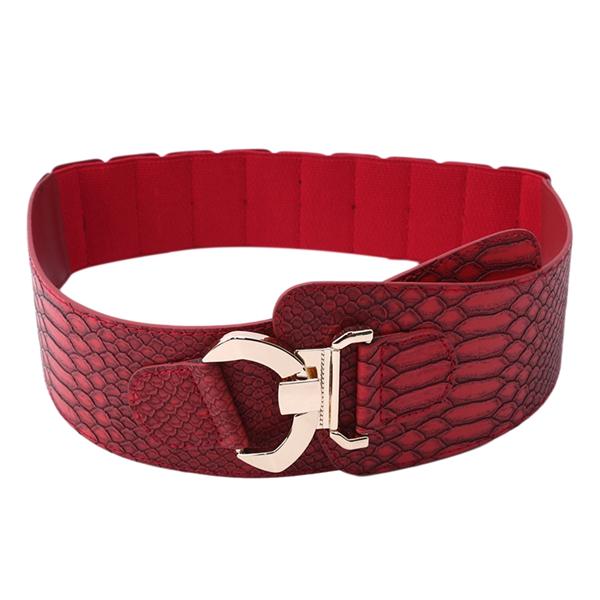 Safety Protection Atmosferische Ultra Brede Gordel Dames Elastische Riem Elegante Dames 1Pc Jurk Decor Tailleband rood