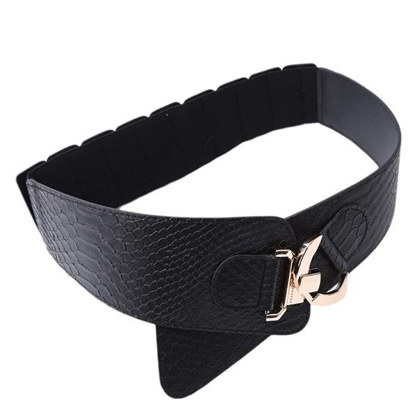 Safety Protection Atmosferische Ultra Brede Gordel Dames Elastische Riem Elegante Dames 1Pc Jurk Decor Tailleband zwart