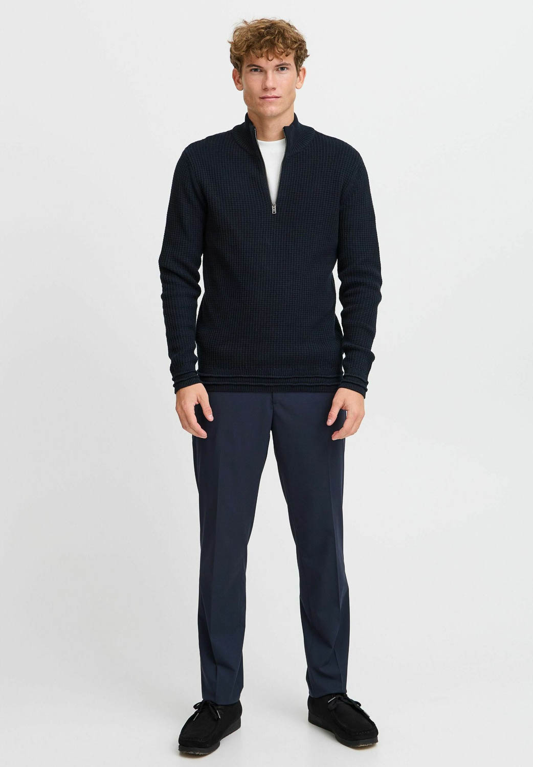Casual Friday Cfkarl Halfzip Lambswool Knit:knit