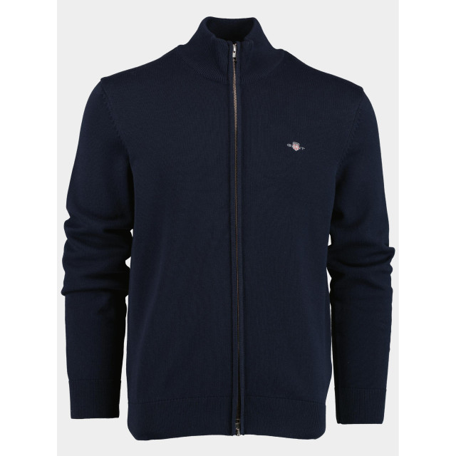 Gant Cardigan CASUAL COTTON ZIP CARDIGAN Met ribbels aan opstaande kraag, mouwen en zoom