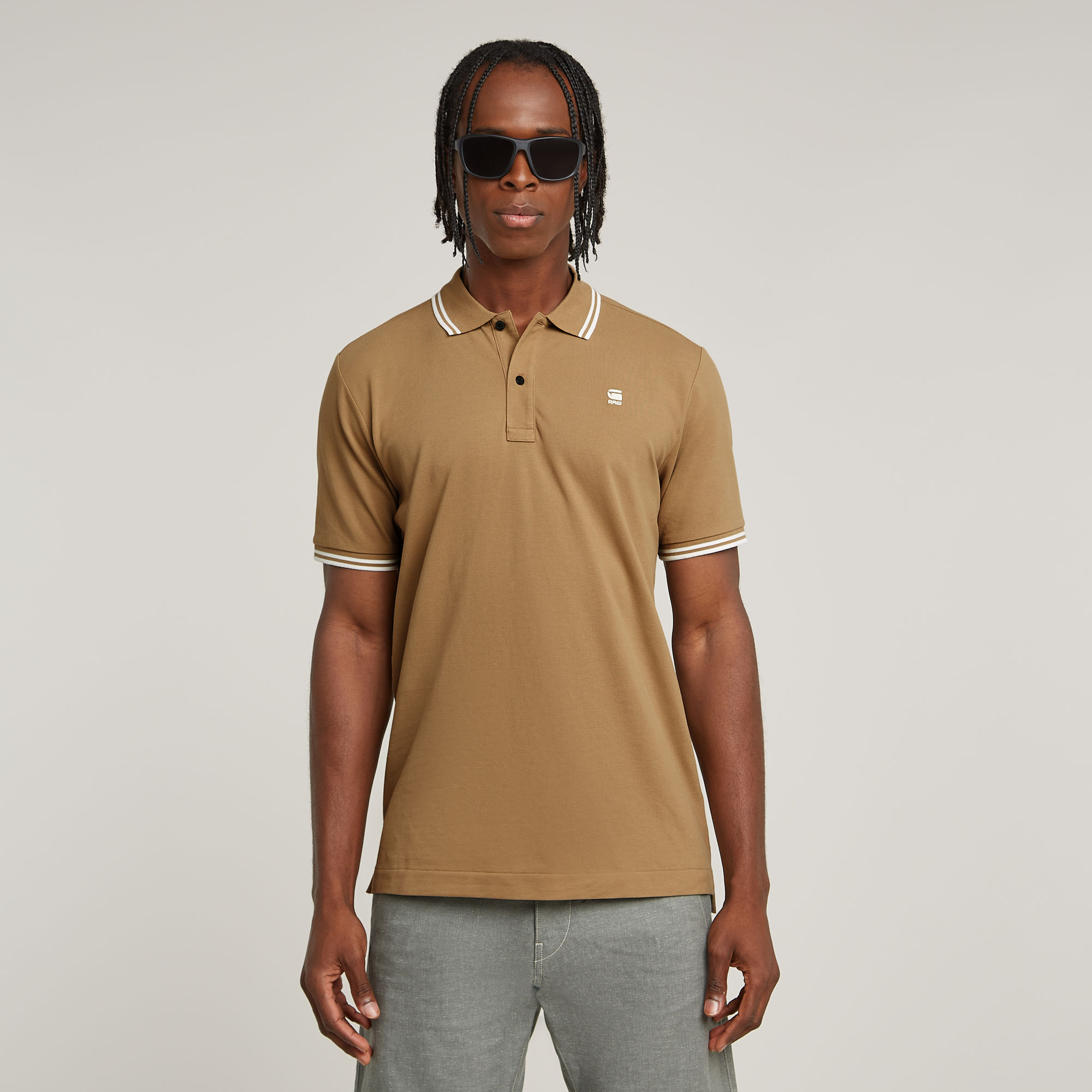 G-Star RAW Dunda Slim Stripe Polo - Beige - Heren