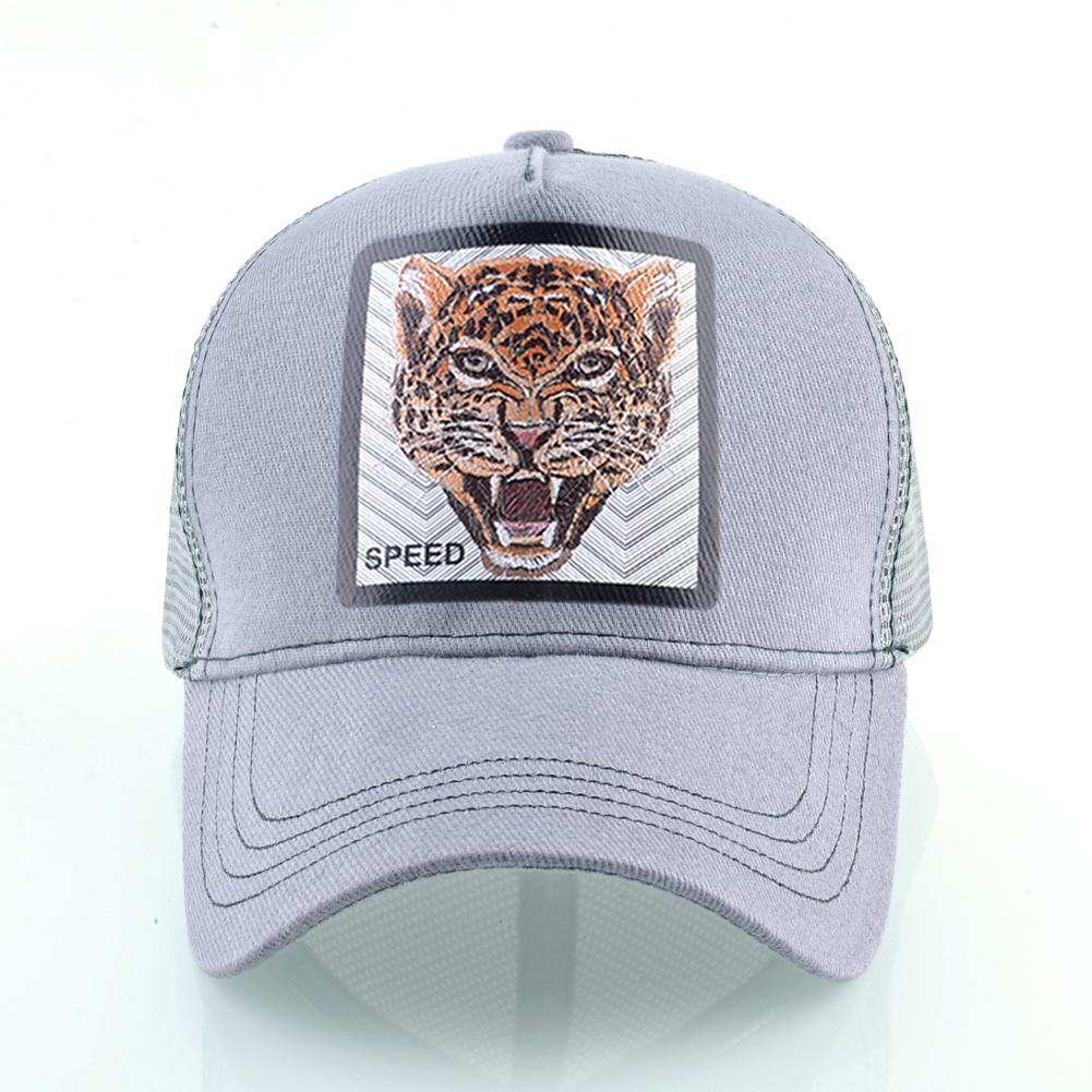 Kissbaobei Baseball Cap Heren Zomer Snapback Mesh Hoeden Voor Vrouwen Dier Luipaard Patch Hip Hop Trucker Cap 56-59CM