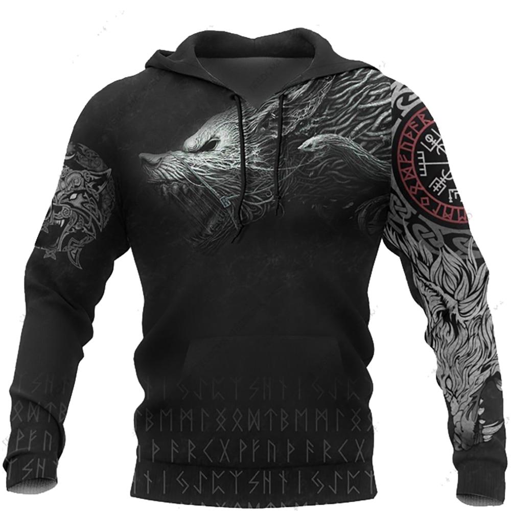 ETST WENDY 005 Zwart-wit Tattoo Draak 3D Gedrukt Heren Hoodies Sweatshirts Unisex Streetwear Trui Casual Losse Jas Trainingspakken 4XL L