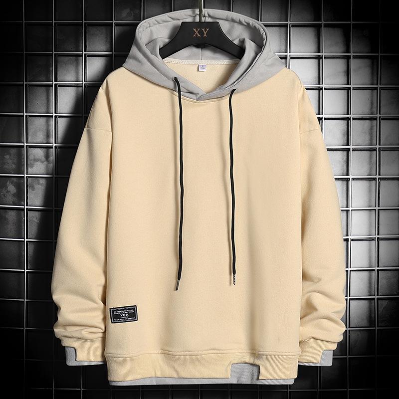 NEOLOVELY 2023 Lente Hoodie Mannen Hip Hop Sweatshirt Streetwear Casual Mode Herenkleding Koreaanse Harajuku Losse Effen Trui Hoodies XXL abrikoos