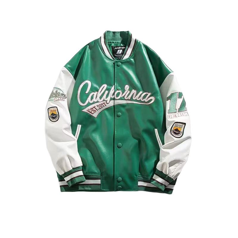 VIYOO 2024 Lente en herfst brief Nieuwe Amerikaanse mode Harajuku retro jas Heren hiphop losse straat sportjas Heren M-2XL M