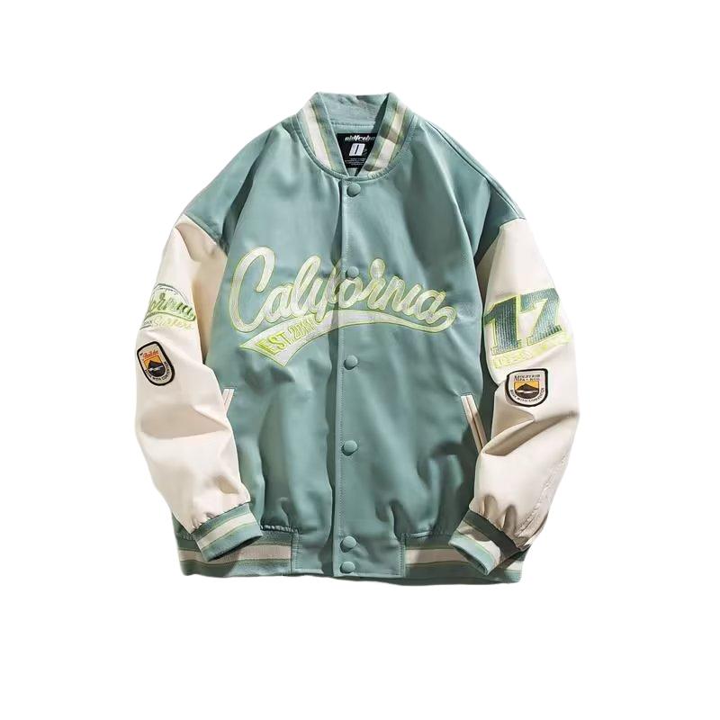 VIYOO 2024 Lente en herfst brief Nieuwe Amerikaanse mode Harajuku retro jas Heren hiphop losse straat sportjas Heren M-2XL XL