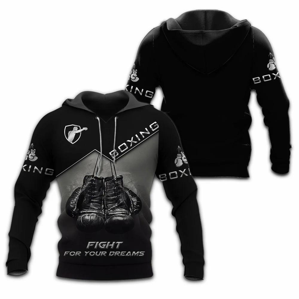 ETST 07 Bokshoodies Heren Boksclub Hoodie 3D Print Tops Herfst Lange Mouw Streetwear Capuchon Hoodie Voor Heren Sportkleding XL