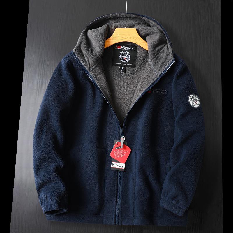 AI Supermarket Heren winter dikke dubbellaagse polarfleece capuchonjas - koudebestendig, warm, grote maat 3XL