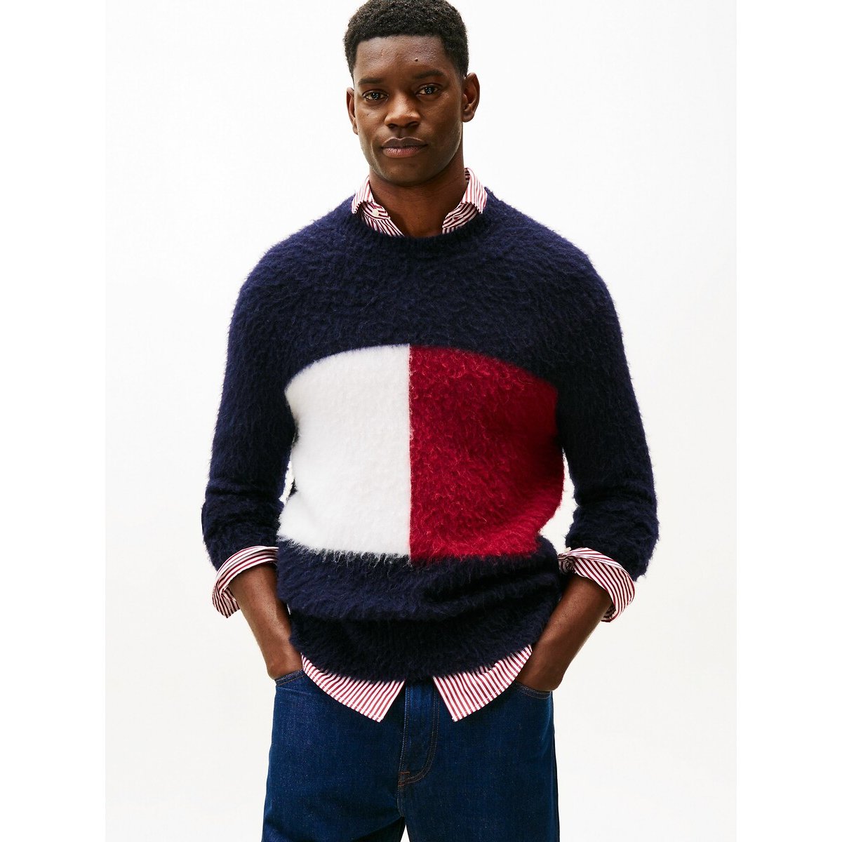 Tommy Hilfiger Gebreide trui ALPACA BLEND BIG FLAG CREW NECK