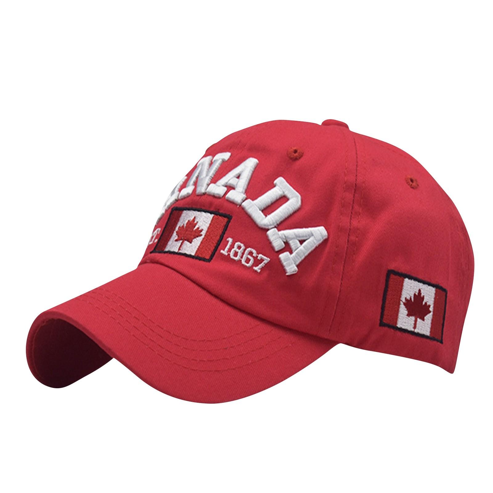 A qi Canada Baseball Cap, Verstelbare Canada Hoed Voor Mannen Vrouwen Kinderen, Geborduurde Esdoornblad Golf Hoed Canada Souvenirs One Size