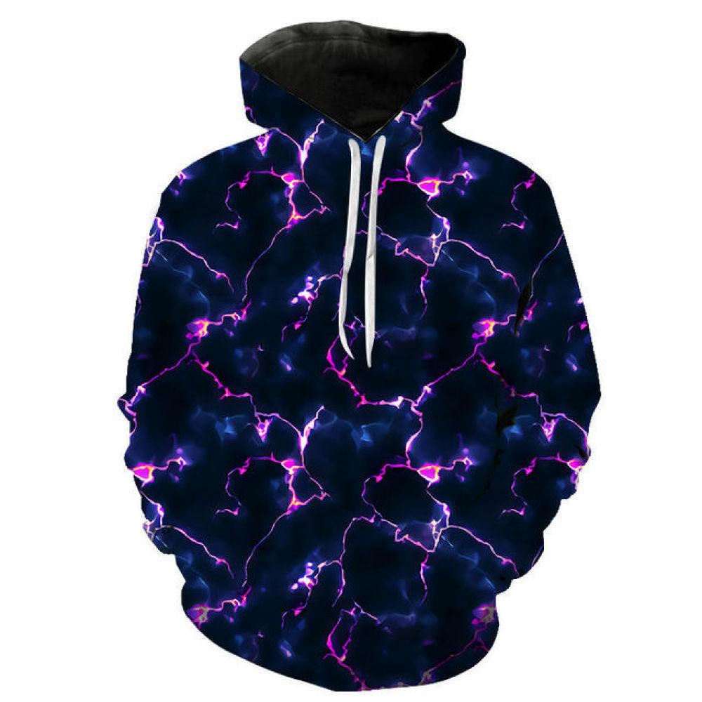 Xiao Xiang Lente Herfst Mode 3D Afdrukken Bliksem Heren Hoodie Sweatshirt Casual Lange Mouw Pullover Streetwear Oversized Tops Met Capuchon XXL
