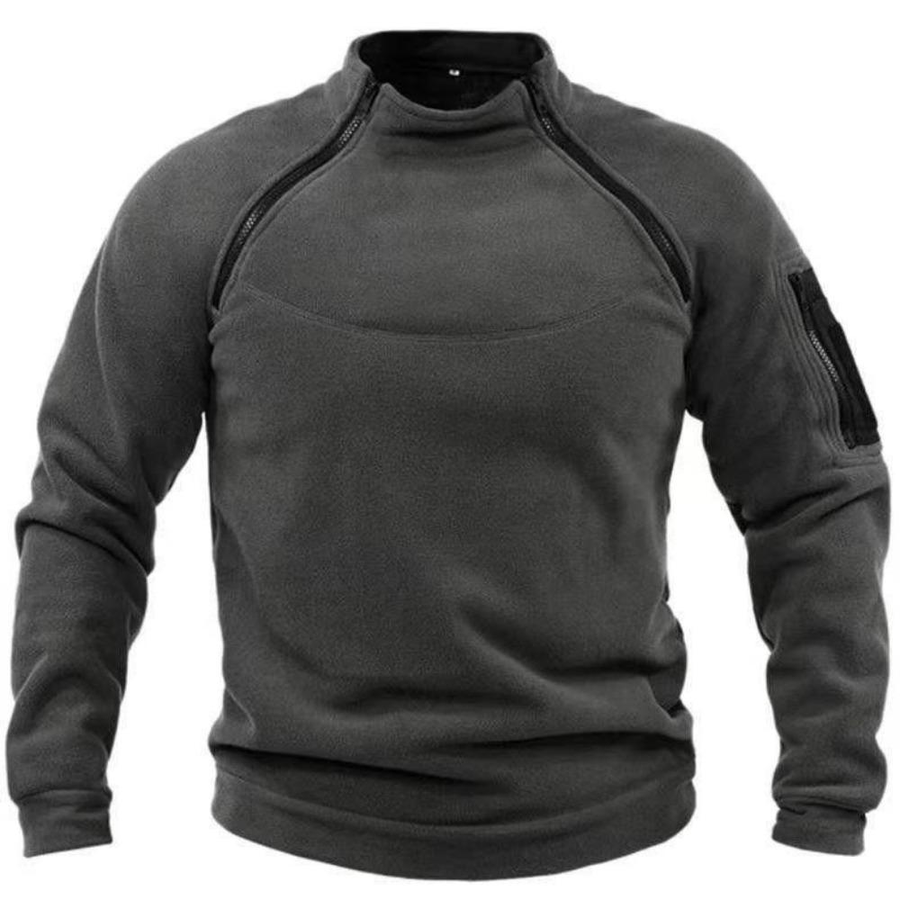 King Billion Heren Polar Fleece Outdoor Warm Ademend Tactisch Rits Staande Hals Lange Mouwen Casual Effen Kleur Sweatshirt XXXL