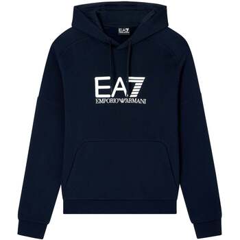 Ea7 Emporio Armani Sweater  Visibility Cotton Hoodie Navy/White