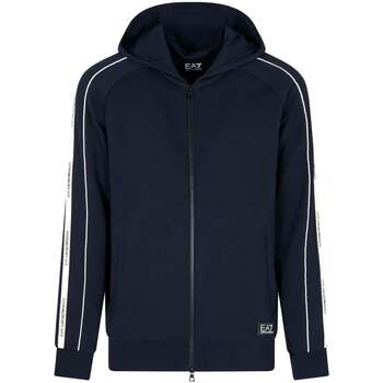 Ea7 Emporio Armani Sweater  Logo Series Tape Zip Hoodie Navy