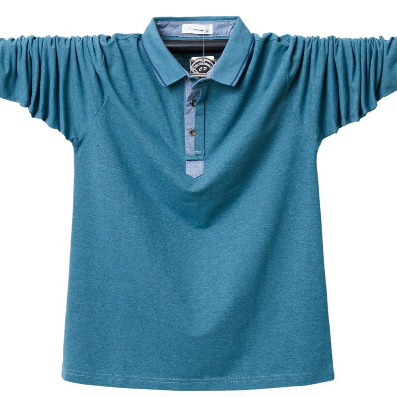 WomWear Zomer Heren Lange Mouw POLO Shirts Knoop Slim Fit Katoen Lange Mouw Top Heren Casual Plus Size 6XL