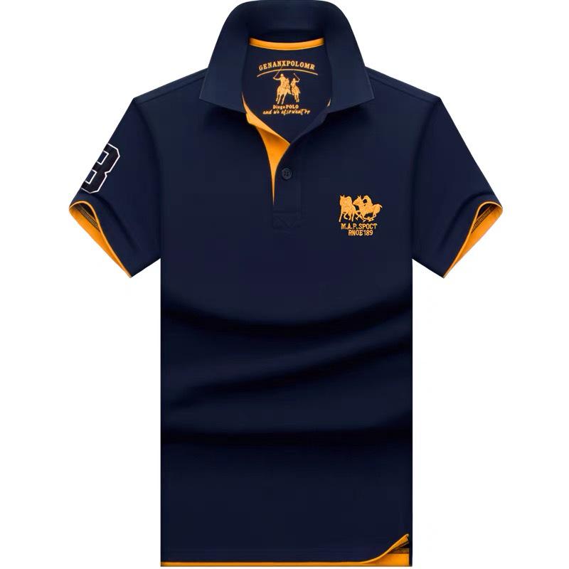 The BAY Men's Summer High-End Polo Shirt: Short Sleeve, Turn-Down Collar, Loose Fit, Plus Size, Trendy Fashion. XL 145-165 lbs