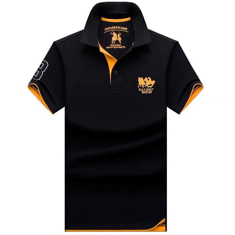 The BAY Men's Summer High-End Polo Shirt: Short Sleeve, Turn-Down Collar, Loose Fit, Plus Size, Trendy Fashion. 4XL 195-210 lbs