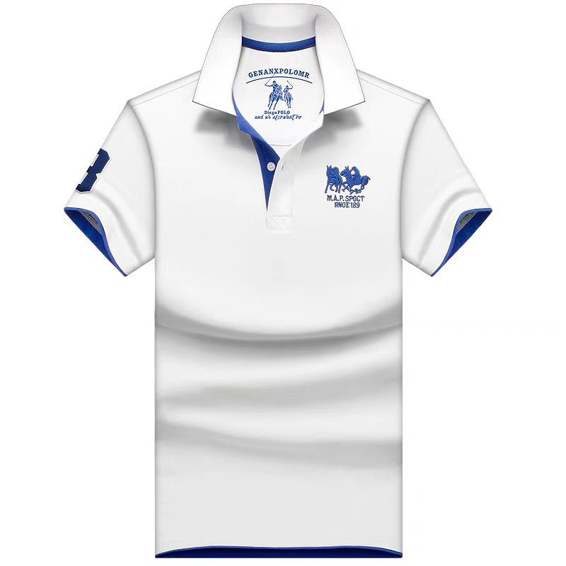 The BAY Men's Summer High-End Polo Shirt: Short Sleeve, Turn-Down Collar, Loose Fit, Plus Size, Trendy Fashion. 2XL 165-180 lbs