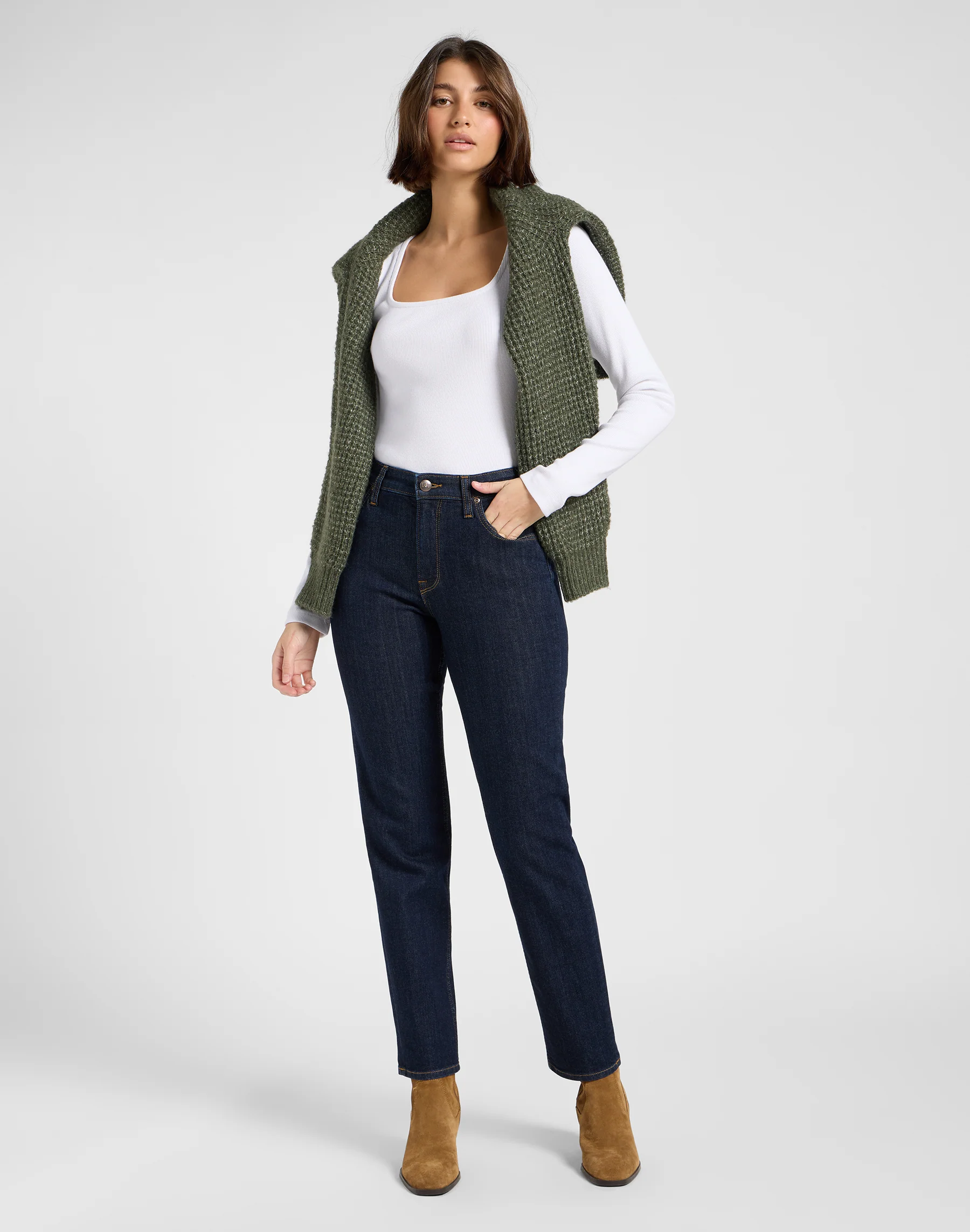 Lee Carol dames straight-fit jeans deepest space