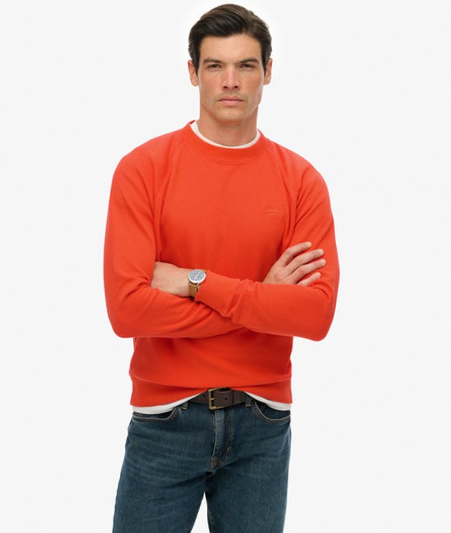 Superdry Essential Logo Raglansweatshirt met Ronde Hals Orange
