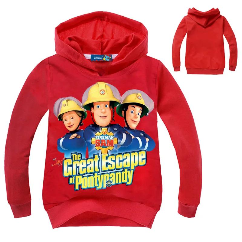 ETST008 2-16 jaar Anime Brandweerman Sam Kleding Jongen Hoodie Kinderen Cartoon Brandweerman Buitenkleding Kinderen Lange Mouw Jassen Casual Hoodies Jumper 110CM