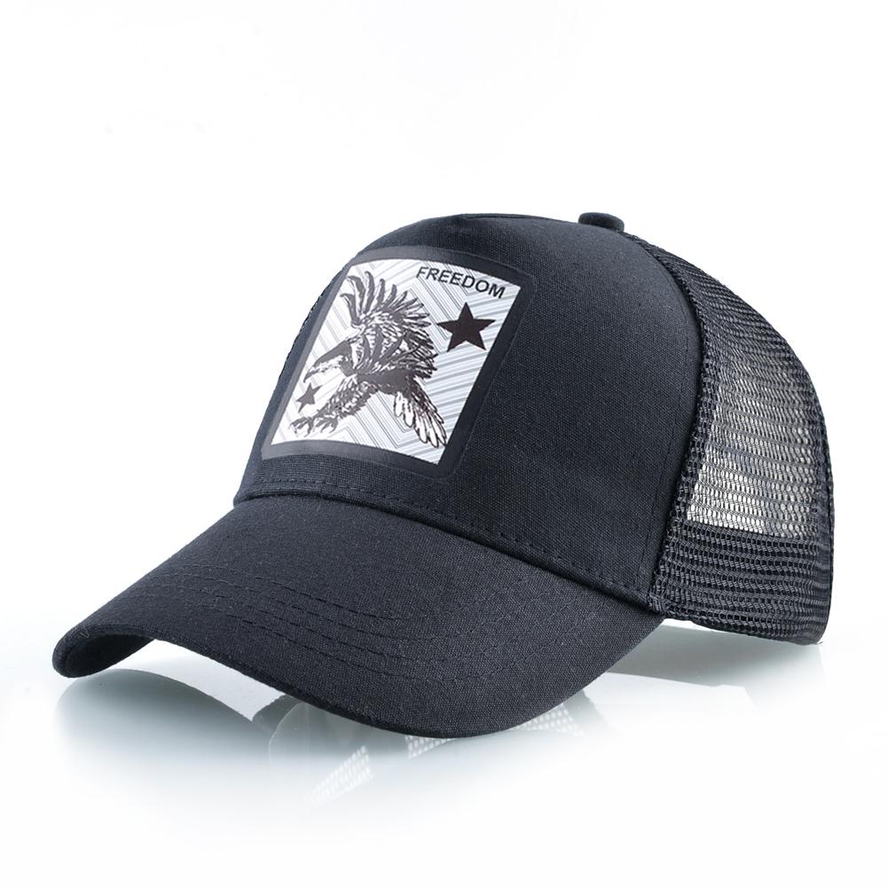 Kissbaobei Mesh Baseball Cap Heren Dad Hat Dames Ademend Snapback Caps Zomer Vizier Hat Freedom Trucker Cap 56-59CM zwart