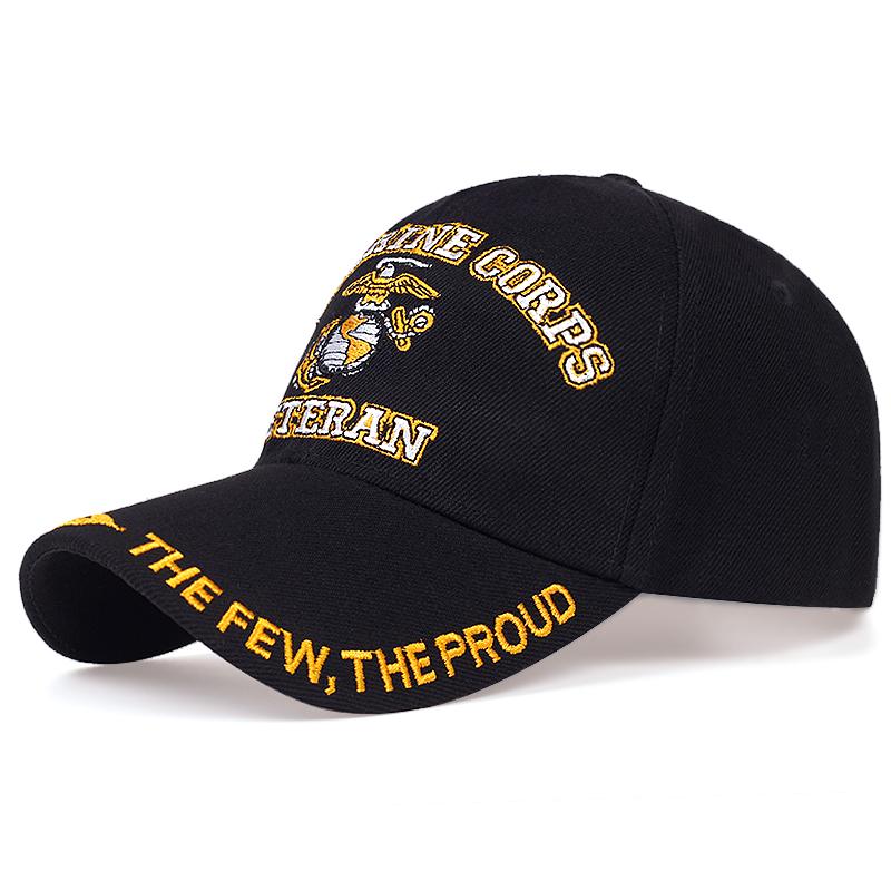 Cap Factory Mode US Marine Corps Veteran The Couple The Pride Hoeden Letter Borduurwerk Petten Marine Zwarte Baseballpet Tactische Hoed zwart