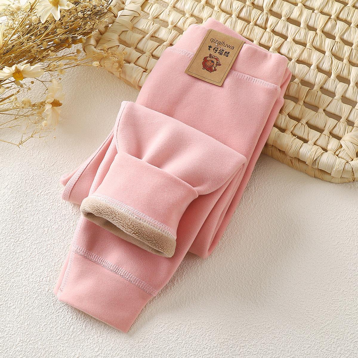 YOUULAR Nieuwe Winter Kinderen Fleece Warm Render Broek voor Jongens Meisjes Dikke Fluwelen Leggings Kinderen Baby Basis Broek Verdikte Broek 5-6Y