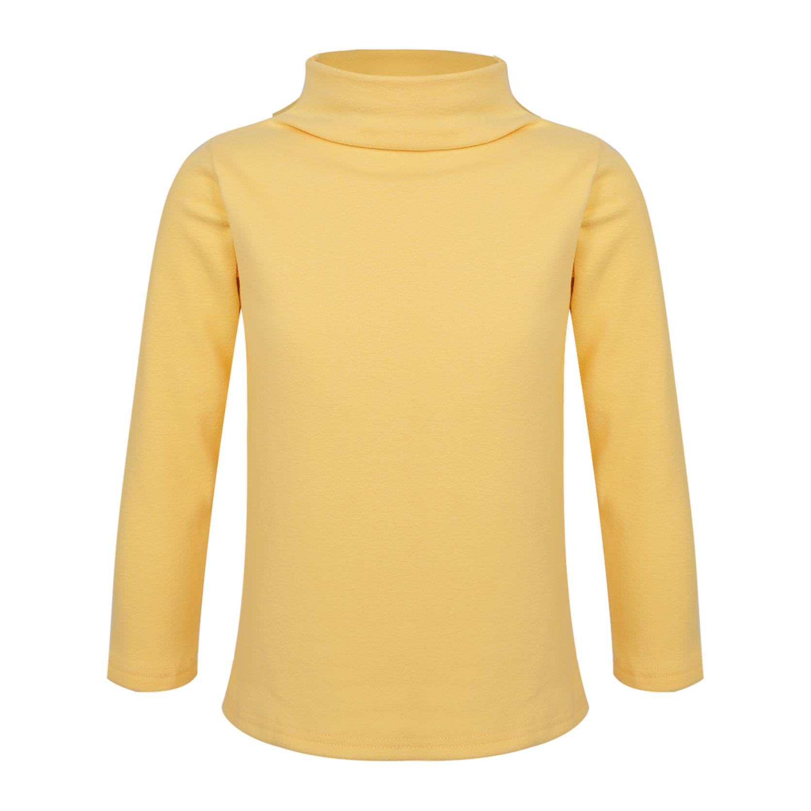 Yunduantong Peuters Baby Jongens Meisjes Basic Effen Kleur Coltrui Rekbaar T-shirt Tops Katoen Lange Mouw Kleding Winter Basislaag Vest 7-8 Years geel