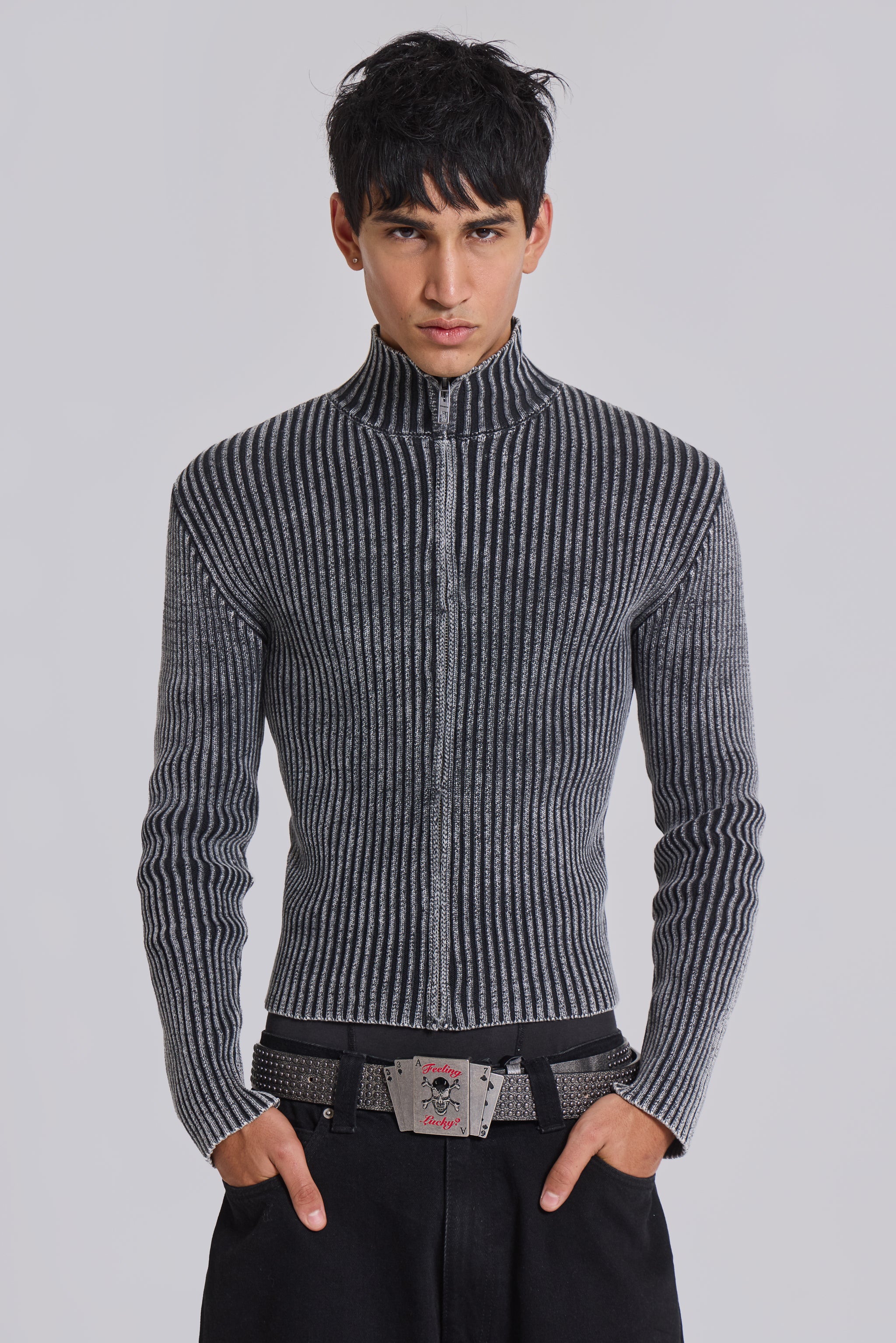 Jaded Man Black Lucid Knit Track Top