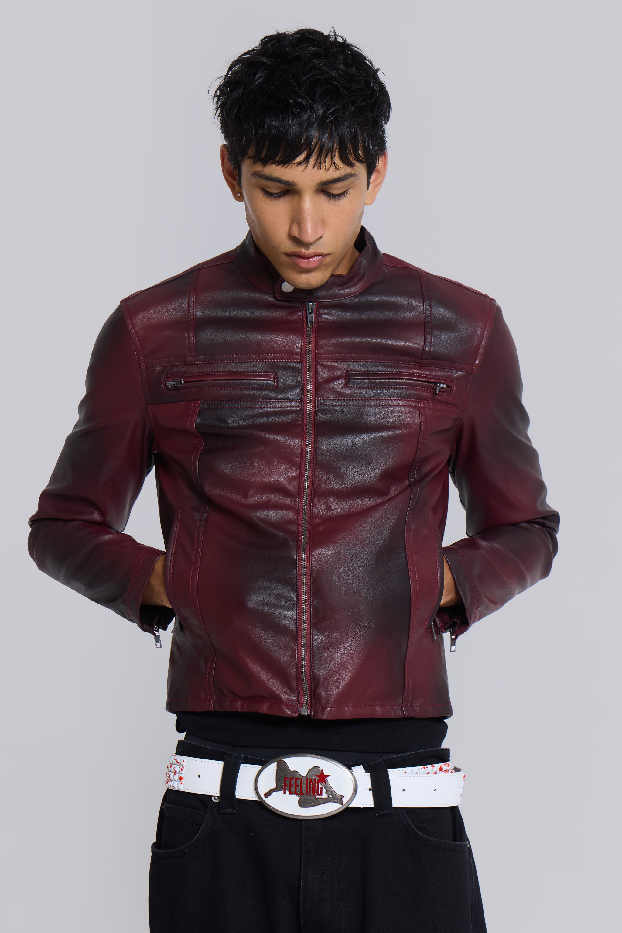 Jaded Man Oxblood Piston Jacket