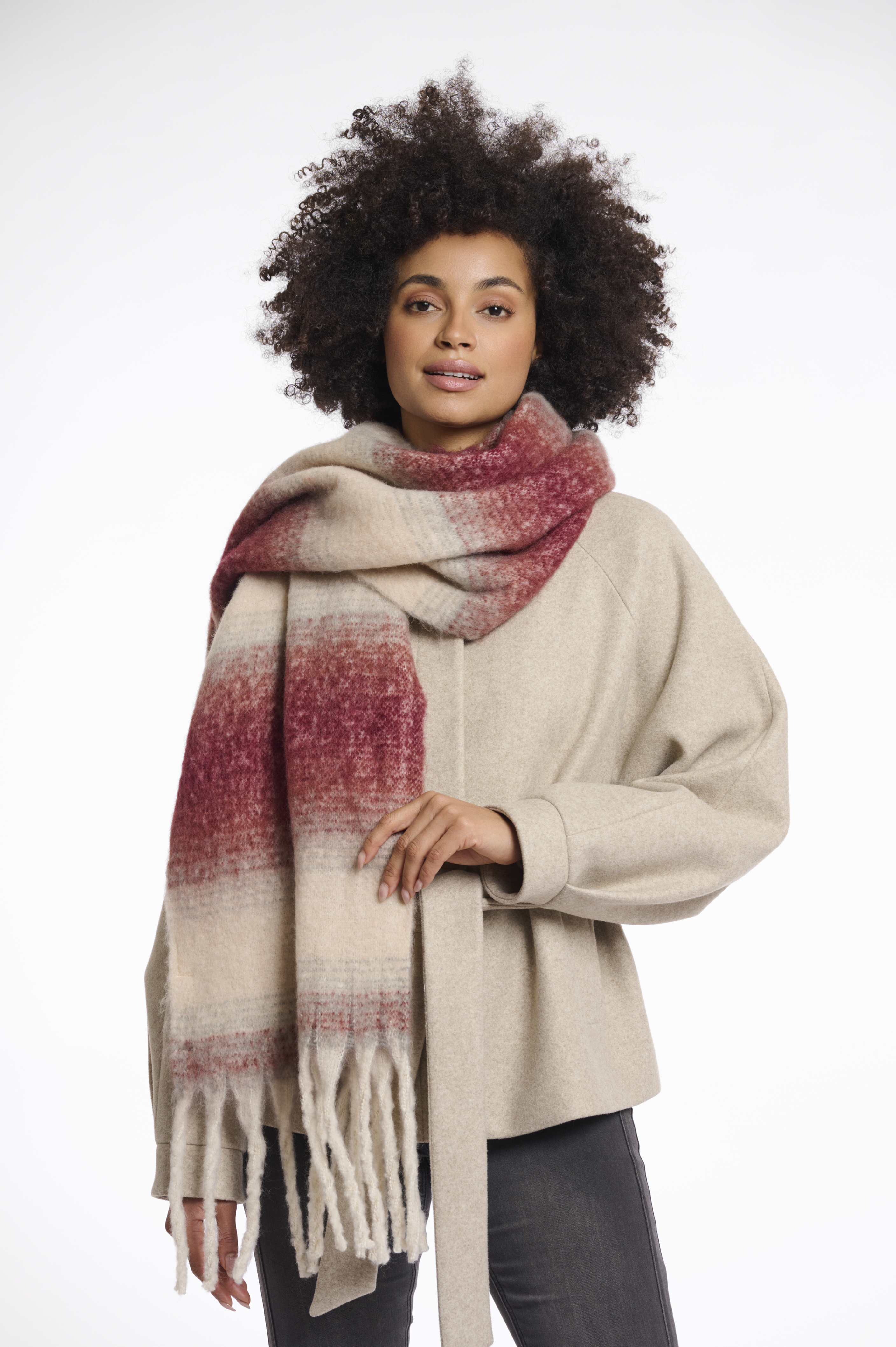 Rino & Pelle checked scarf erica.7002512 sugar plum birch