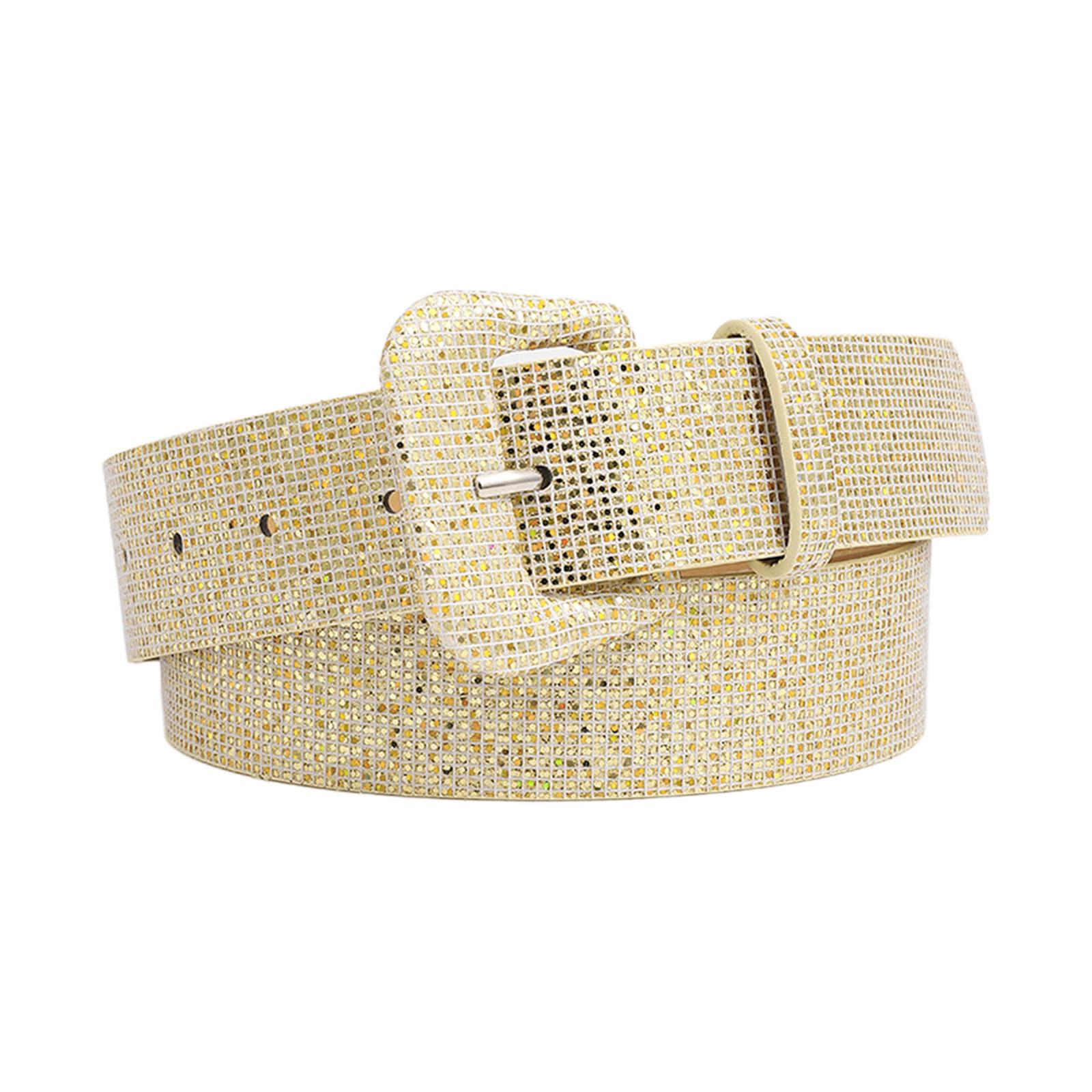 Start from here Heldere glanzende vrouwelijke tailleriem Tailleketting Luxe zoete tailleriem Riemen Volledige pailletten Verstelbare gespriem C