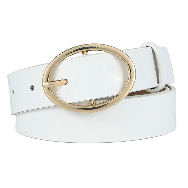 Cozy Up Accessories Ronde gesp luipaardpatroon PU-riem Dames luipaardpatroondecoratie met magische riem 105*2.6cm wit